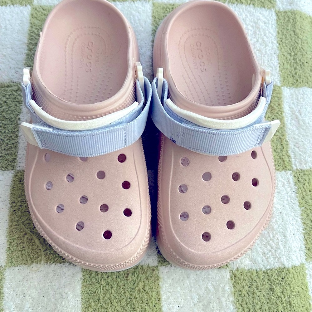CROCS Light Pink & Purple Slip-Ons